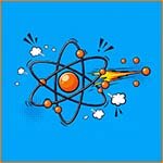 An atom losing electrons in an oxidation reaction. 
